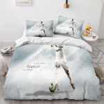2/3 tk tekikatte komplekt Ronaldo Iidol Jalgpallit&auml;ht 3D-prinditud tekikate teismelistele lastele poistele t&uuml;drukutele pehme voodikate lukuga AU Single(140*210cm)3pcs gray