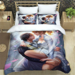 Final Fantasy Tr&uuml;kitud Kolmeosaline Voodipesukomplekt Moodne Ese Lastele v&otilde;i T&auml;iskasvanutele Vooditele Tekikate Padjap&uuml;&uuml;rid Voodipesukomplekt Kingitus EU Single(135*200cm)3pcs