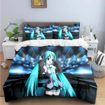 Multikas Kawaii Virtuaalne Laulja H-Hatsune-Miku Voodipesukomplektid Vooditarvete Komplekt Tekikott Voodikatte Komplekt Voodipesukomplekt Kingitus EU Single(135*200cm)3pcs
