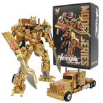 28CM Transformeeruv Robotm&auml;nguasjad Kuldne Optimus Prime Bumblebee Tegevuskuju Osaline sulam Komand&ouml;ri M&auml;nguasjad Veoauto Auto Poisi Kingitus 28cm