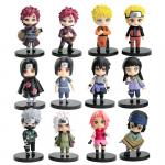 12 tk/komplekt Anime kuju Naruto Shippuden Hinata Sasuke Itachi Kakashi Gaara tegevuskuju Q versioon PVC kujukesed M&auml;nguasjad Kingitus