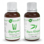 Naturalis putuka-/s&auml;&auml;sepeletav eeterlike &otilde;lide komplekt 2 x 30 ml (Sidrunhein&otilde;li, Citriodora/Sidruneukal&uuml;pti&otilde;li)