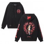 847 CHROME HEARTS 2026 S&uuml;gis ja Talv Uus Suur Suurus Klassikaline Stiil Logo Kapuutsiga Dressipluus, Sobib Paaridele Kandmiseks S must