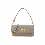 Tory Burch Tb Kira tepitud ketiga kahekordse &otilde;larihmaga klapiga lambanahast k&auml;ekott Crossbody kott Naiste k&auml;ekotid Peregrine-Gray 90456-082 Basic Set (Bag+Dust Bag)