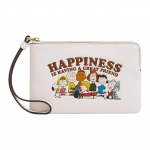 Coach X Peanuts Koost&ouml;&ouml; 16 Nurgataskuga K&auml;epaelaga Rahakott Krokodillimustriga Nahast Sidur V&auml;ike Naiste Sidur Kreemikas valge CBP29-IMCAH Basic Set (Bag+Dust Bag)