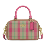 Coach 19 Br&auml;ndilogo V&auml;rviplokk Ruuduline Nahast Bostoni kott Naiste k&auml;ekotid CBI90-IMPMC Basic Set (Bag+Dust Bag)