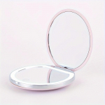 Kaasaskantav LED-reisimeigipeegel 2x suurenduse ja kolmeastmelise h&auml;mardusega - Kahepoolne, K&auml;eshoitav, Kompaktne ja Kokkupandav roosa