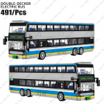 Hot City Intercity Bus Ehitusklotside Komplekt Kahekordsed Reisibussid Reisibuss Passangeri Rollim&auml;ngu Kuju DIY Klotsid Kingitused Poistele T&uuml;drukutele