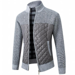 S&uuml;gistalvine uus meeste jope Slim Fit Stand krae T&otilde;mblukuga jope Meeste Solid paks soe jope Meeste kampsun XXXXL helehall v&auml;rv