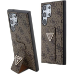 Guess GUHCS24LPGS4TDW S24 Ultra S928 pruun k&otilde;va&uuml;mbris Grip Stand 4G Kolmnurk Rhinestone