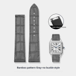 19mm 21mm K&auml;erihm Cartier Santos WSSA0010 WSSA0009 WSSA0029 Kiirvahetusega K&auml;erihm Meestele Krokodillimustriga Nahkriba 21mm gray