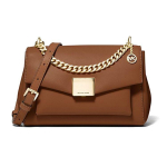 Michael Kors Lita Commuter Kettklapiga K&auml;ekott Kuldse Pandlaga Nahast Crossbody Keskmine Naiste K&auml;ekotid Pruun 35T0GXPL2O-230 Basic Set (Bag+Dust Bag)