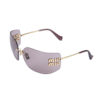 Miu Miu Ebakorrap&auml;rase Kujuga P&auml;ikeseprillid T&auml;ieliku UVA Ja UVB Kaitsega Naiste p&auml;ikeseprillid Kuldne SMU54Y-E5AK-FE06I-C-080 Basic Packaging-Eyeglass Pouches+Box