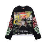 Retro Grunge Luukere ja Roosiga Graafiline Pikkade Varrukate T-s&auml;rk, Kivist Streetwear Meestele/Naistele S