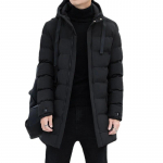Meeste talvine soe pikk v&auml;lir&otilde;ivas kapuutsiga paks keskmise pikkusega kapuutsiga vaenlane meeste soe mantel talvepuhkjakk mood Parka mantel XL must