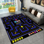 Pacman Retro Classics m&auml;ngum&auml;nguvaip, vaibavaip kodu elutoa jaoks, laste magamistoa diivan, uksematt, libisemiskindel p&otilde;randamatt 80x120cm(31x47in)