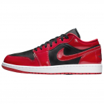 Air Jordan 1 Low Patent Varsity punased mustad unisex tossud valged HV4089-006 43