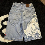 RogueWave Street Jeans Uus Mood &Uuml;le suuruse Tikand L&otilde;tv Denim L&uuml;hikesed P&uuml;ksid Meeste Y2K Harajuku Retro Populaarsed Vabaaja K&otilde;rge V&ouml;&ouml;koht L&uuml;hikesed P&uuml;ksid S sinine