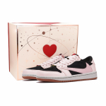 Travis Scott X Jordan Air Jordan 1 Vintage Korvpallijalatsid Unisex Madalad Must, Roosa DZ4137-700(Meeskond-) 35.5