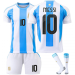 Messi Argentina Laste Jalgpallis&auml;rk Spordivarustus Hingav Kiiresti Kuivav Noorte Treeninguvorm 120-130 CM