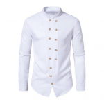 Meeste S&auml;rk Retro Kaherealine Kuninglik Stiil P&uuml;stkrae Pikkade Varrukatega &Uuml;hev&auml;rviline Slim Fit Ametlik Pehme Hingav Keskmise Pikkusega Meeste &Uuml;laosa 2XL