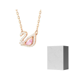 Swarovski kunstkristallkivist, tsirkoonist kaelakeed naistele, roosakulla tooni plaaditud F (One Size Fits All)-Camellia Embossed Gift Box roosa kuldne v&auml;rv