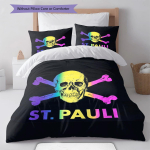 St. Pauli logo Voodipesu Tekikomplekt Tekikate Padjap&uuml;&uuml;r Kodukaunistus S&uuml;nnip&auml;evakingitus (1 * tekikott + 2 * padjap&uuml;&uuml;ri, ilma s&uuml;damikuta) 135x200cm