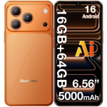 BLACKVIEW WAVE 7C nutitelefon 6,56 16 GB(4+12) + 64 GB/kuni 2 TB 5000 mAh Android 16 32 MP Mobiiltelefon 4G Dual SIM GPS Oranž