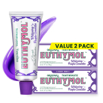 Euthymol Lilla Valgendav Hambahari (106 g) &ndash; kollastele ja tundlikele hammastele | Lilla tooniparandav koostis, helendab koheselt, 24H plekkide kaitse 106g (Pack of 2) gray