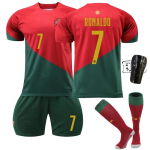 Laste Portugali jalgpallis&auml;rkide komplekt Jalgpalli MM s&auml;rk Cristiano Ronaldo number 7 s&auml;rk Spordikost&uuml;&uuml;m 20 (115-125cm)