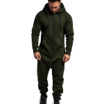 Kapuutsiga meeste pikkade varrukatega kamuflaažiline &uuml;hesosaline kombinesoon vabaaja kandmiseks** ArmyGreen,3XL black