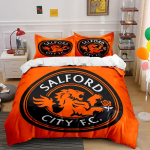 Salford City FC Oranž Voodipesu Voodipesu Tekikott Komplekt Tekikott Padjap&uuml;&uuml;rid (1 * Tekikott 2 * Padjap&uuml;&uuml;ri, ilma tekita) 135x200cm black