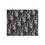 Dior Oblique Klassikaline Monogramm Volditava Klapiga Nahast Rahakott Meeste Rahakott Beež Must 2OBBC027YSE_H05E Box(Basic Set+Box)