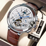 &Scaron;veitsi Meeste Automaatne Veekindel Tourbillon Skelett &Auml;rikell gray