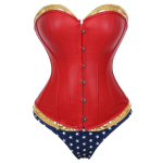 Kunstnahast vormiv topp Euroopa palee korsett Super rollim&auml;ngu tihe bustier komplekt S punane