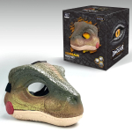 Park Velociraptor Dinosaurus Mask Helidega K&otilde;va Plastikust Halloweeni Cosplay Dinosaurus M&auml;nguasi Cos Kost&uuml;&uuml;m Lastele S&uuml;nnip&auml;evakingitus gray