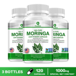 Moringa lehekapslid, 100% looduslik moringa lehe kontsentraadi ekstrakt, igap&auml;evane toidulisand t&auml;iskasvanutele. 120*3