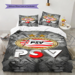 PSV Eindhoven Muster Voodipesukomplekt Tekikate Padjap&uuml;&uuml;r Kodukaunistus Kingitus (1 * tekikott + 2 * padjap&uuml;&uuml;ri, ilma s&uuml;damikuta) 155x200cm