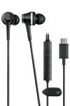 Audio-Technica ATH-CKD7NC BK USB-C Juhtmega K&otilde;rvaklappid, M&uuml;rasummutusega, Mikrofon, DAC, Hi-Res, Must must