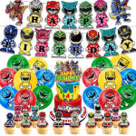 Mighty Morphin Power Rangersi S&uuml;nnip&auml;evapeo Kaunistuskomplekt B&auml;nneri, Lipukeste ja &Otilde;hupallidega, Laste Teemapeo Tarvikud