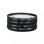 55 mm UV+CPL+l&auml;hiv&otilde;te+4+Sterne 8-punktiline polariseeriv filter F Nikon Canon 55 mm