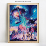 DIY teemantmaal Vabadussammas Teemanttikandid Mosaiik Ristpistes Rhinestones 20X30CM