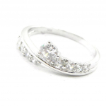 Bague Argent 'Scarlett' blanc argent&eacute; (rhodi&eacute;) - 9 mm 50 valge