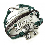 Les Tr&eacute;sors De Lily [K7328] - Bracelet ethnique 'Kilimanjaro' vert marron (5 rangs) roheline