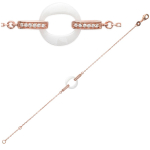 Les Tr&eacute;sors De Lily [K7777] - Bracelet Plaqu&eacute; Or 'Sissi' c&eacute;ramique blanc - 25x12 mm valge