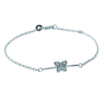 Les Tr&eacute;sors De Lily [K7786] - h&otilde;bedane k&auml;ev&otilde;ru 'Papillon' h&otilde;bevalge (roodiumiga kaetud) - 22x7x6 mm h&otilde;be
