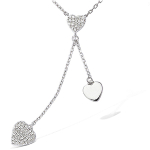 Les Tr&eacute;sors De Lily [L1271] - Collier Argent 'Love' blanc argent&eacute; (rhodi&eacute;) - 7x8 mm et 5x5 mm valge