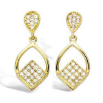 Les Tr&eacute;sors De Lily [L7035] - kullatud k&otilde;rvar&otilde;ngad  Sissi  valgest kullast - 19x8 mm kuld