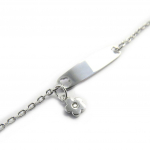 Altesse [M5006] - Gourmette Argent 'Bambino' fleur (rhodi&eacute;) h&otilde;be