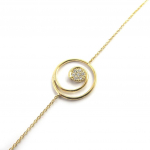Les Tr&eacute;sors De Lily [M8794] - Bracelet Plaqu&eacute; Or 'D&eacute;esse' blanc dor&eacute; - 19 mm kuld